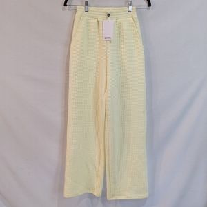 NWT Monki Waffle Texture Butter Yellow Wee Jogger Pants Size XXS
